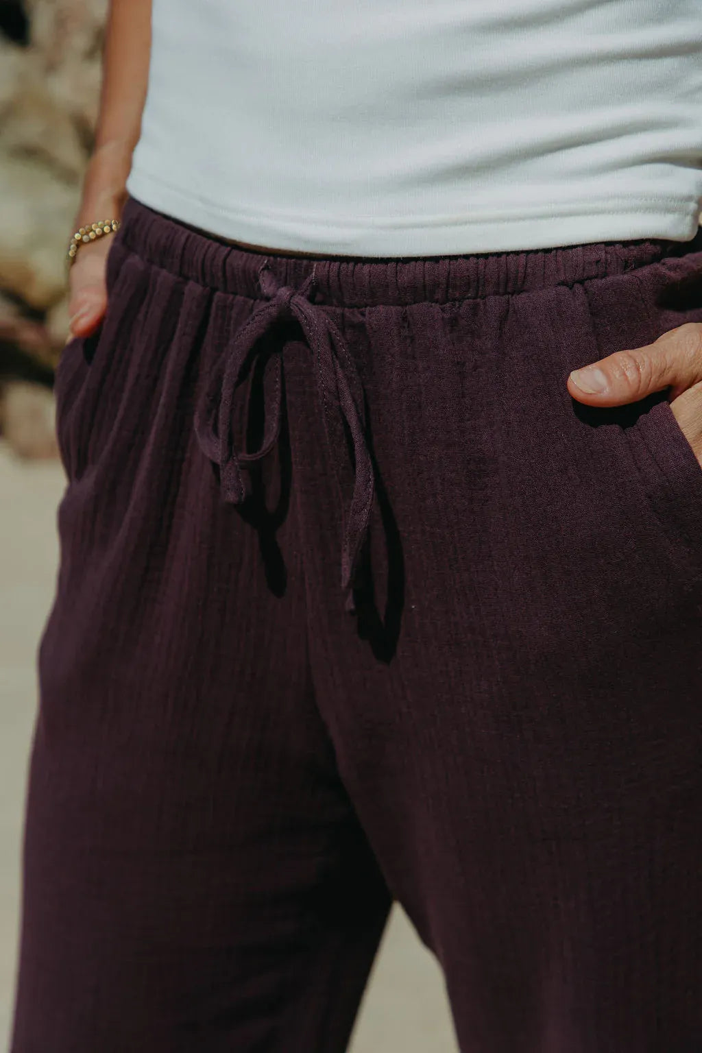 Zulu Cotton Pants - Choc Berry