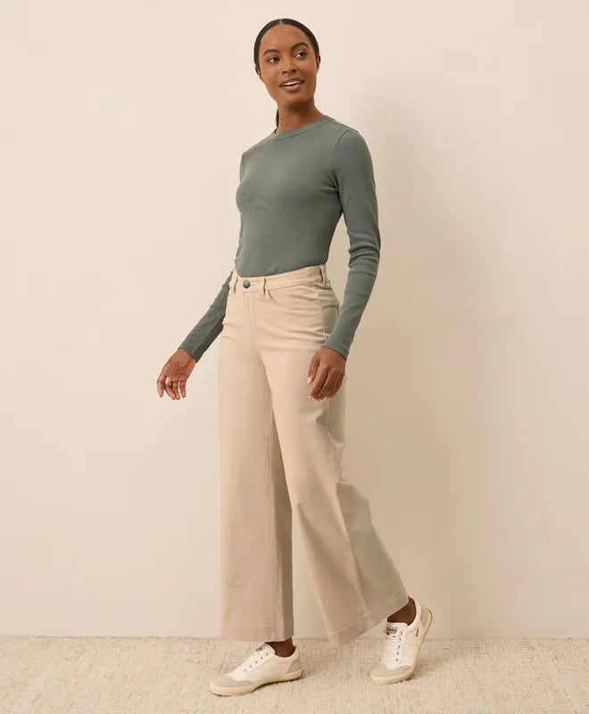 Stretch Twill Wide Leg Pant