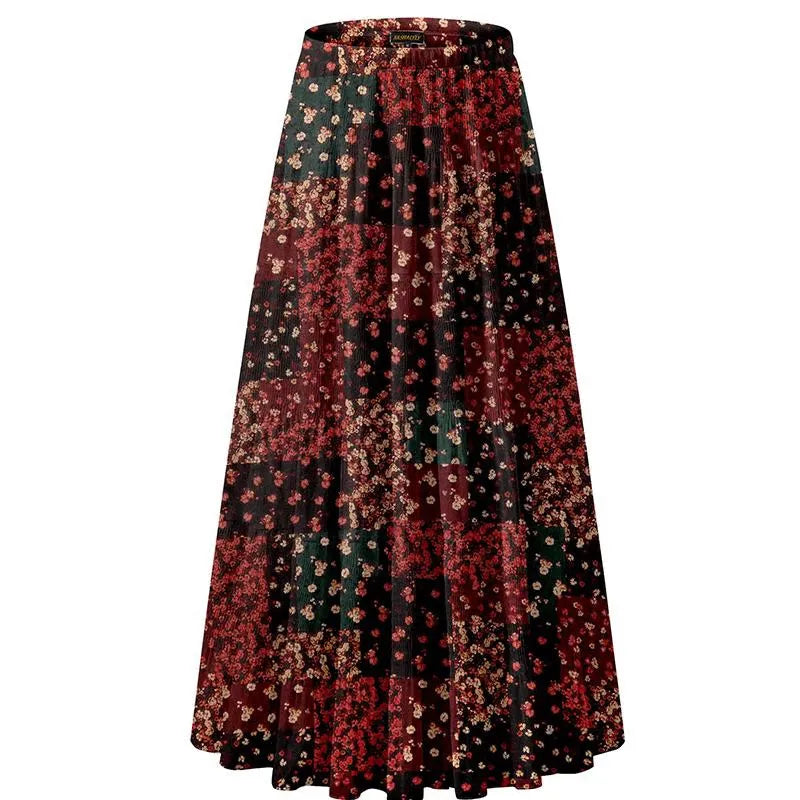 High Waist Flared Maxi Skirt