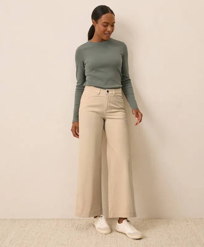 Stretch Twill Wide Leg Pant